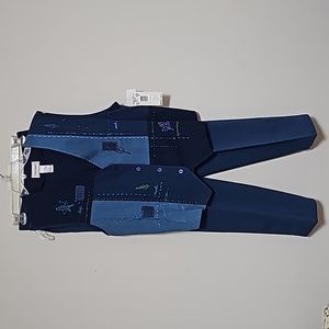 New Vest Pants Set Napa Valley Sz S 8 Denim New With Tags